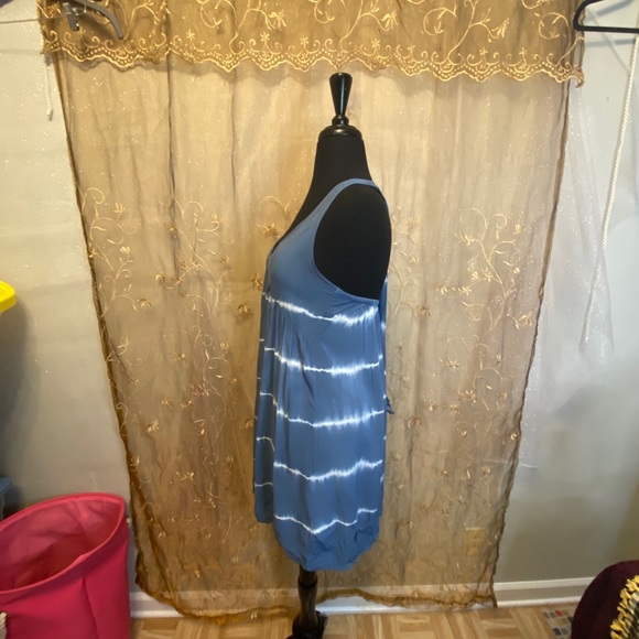 XS American Eagle Blue Tie Dye Sleeveless Dress - Picture 7 of 9
